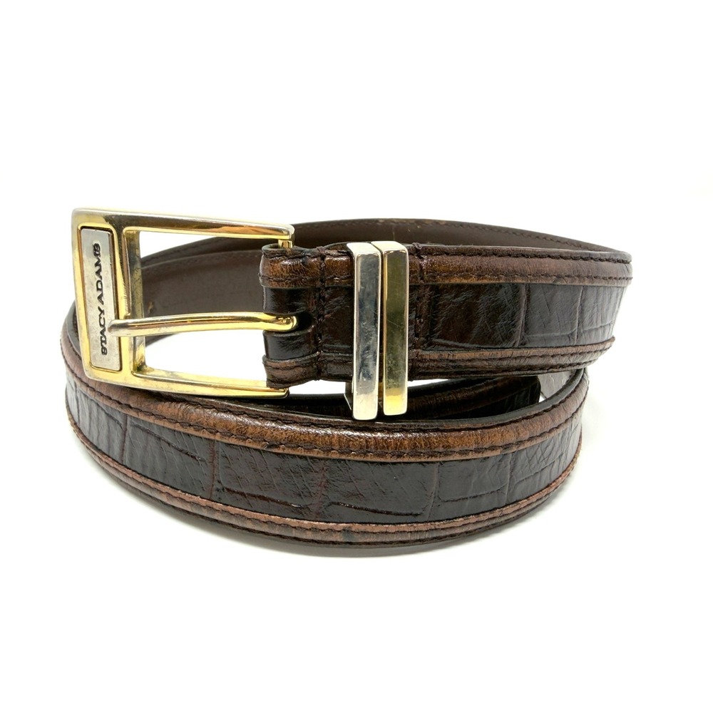 Stacy Adams Brown Genuine‎ Imported Leather Dress Belt Men's 32–34 Classic